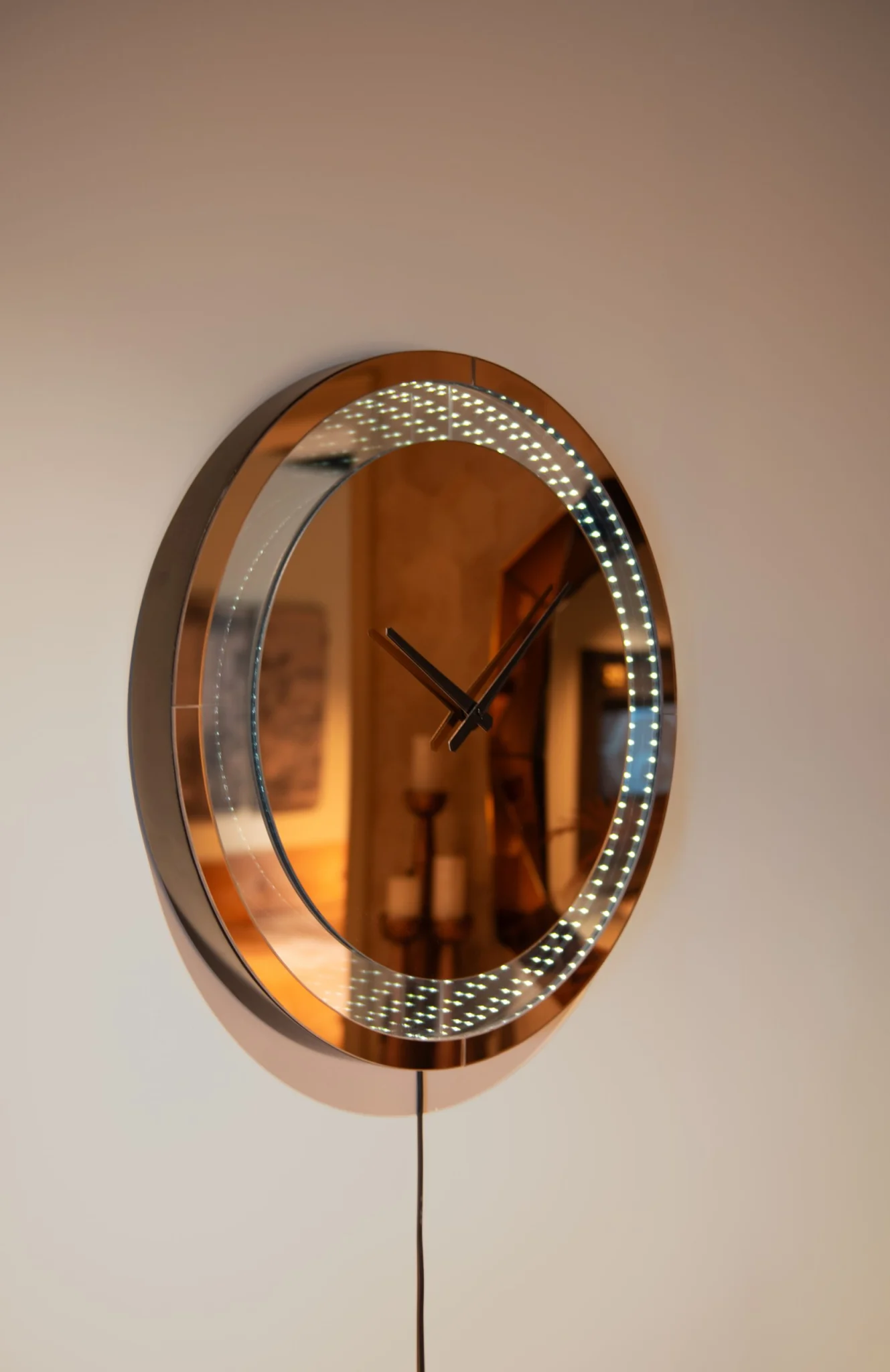Wandlamp Julia Brown - Led Clock - Afbeelding 6