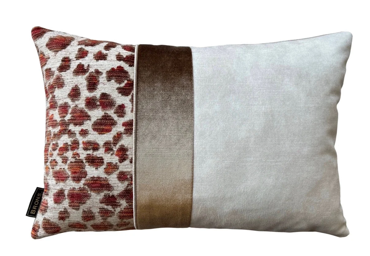 Sierkussen Faro Brique Strook | 45X30 Cm | Brons Interieur
