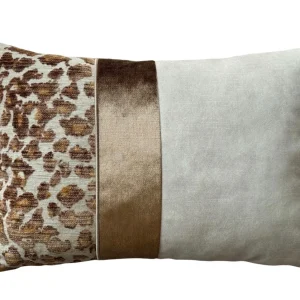 Sierkussen Faro Oker Strook | 45X30 Cm | Brons Interieur