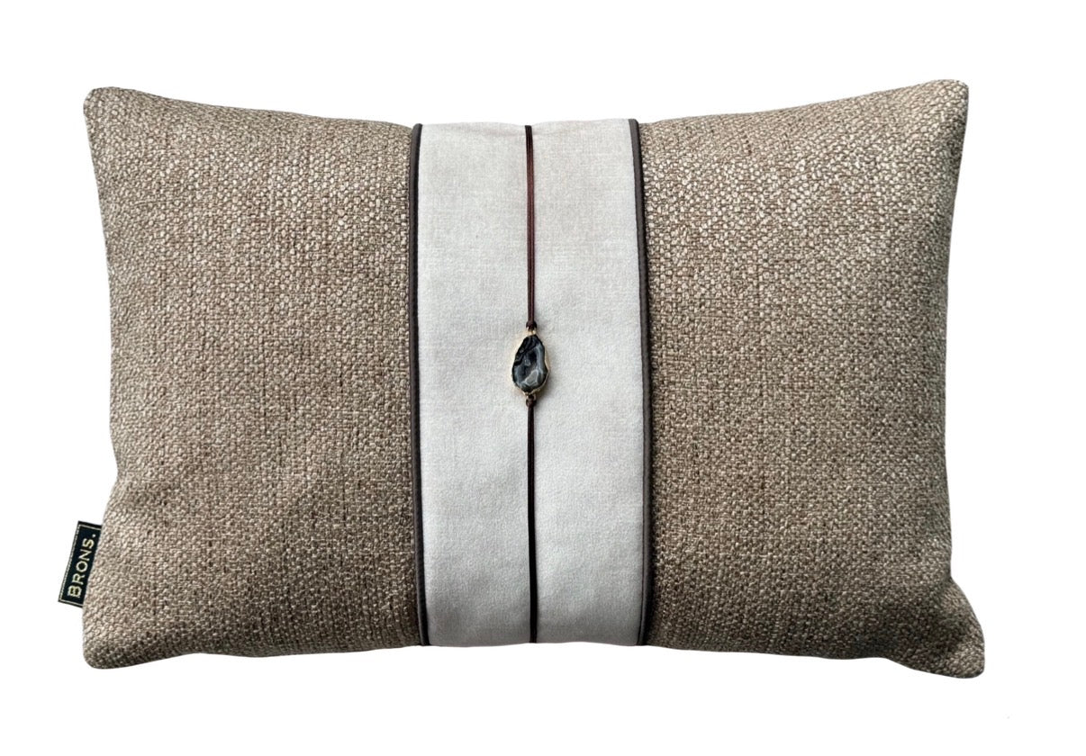Sierkussen Evy Coffee Stone | 45X30 Cm | Brons Interieur