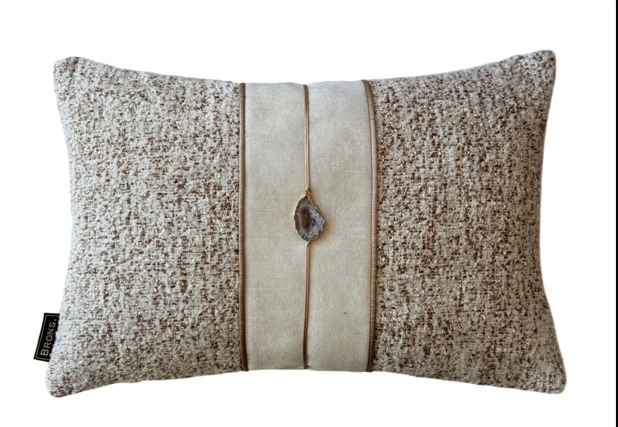 Sierkussen Carvoeiro Stone | 45X30 Cm | Brons Interieur