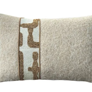 Sierkussen Estoi Oker Stripe | 45X30 Cm | Brons Interieur